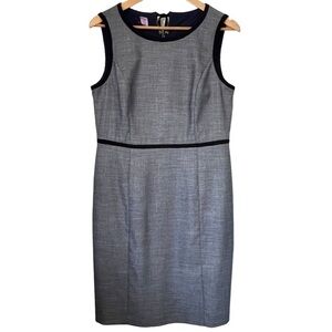 Talbots Sleeveless Navy & White Sheath Career Dress Size 10